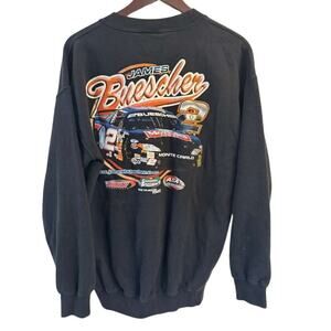 Vintage NASCAR Crewneck Sweatshirt Mens Large Black Racing Graphic Streetwear